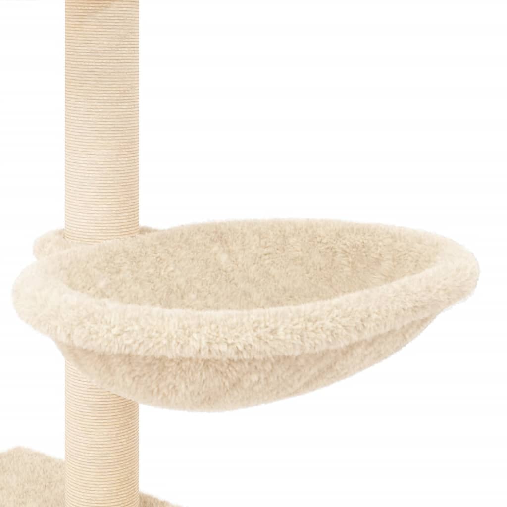 Kattenmeubel met sisal krabpalen 117 cm crèmekleurig Kattenmeubels | Creëer jouw Trendy Thuis | Gratis bezorgd & Retour | Trendy.nl