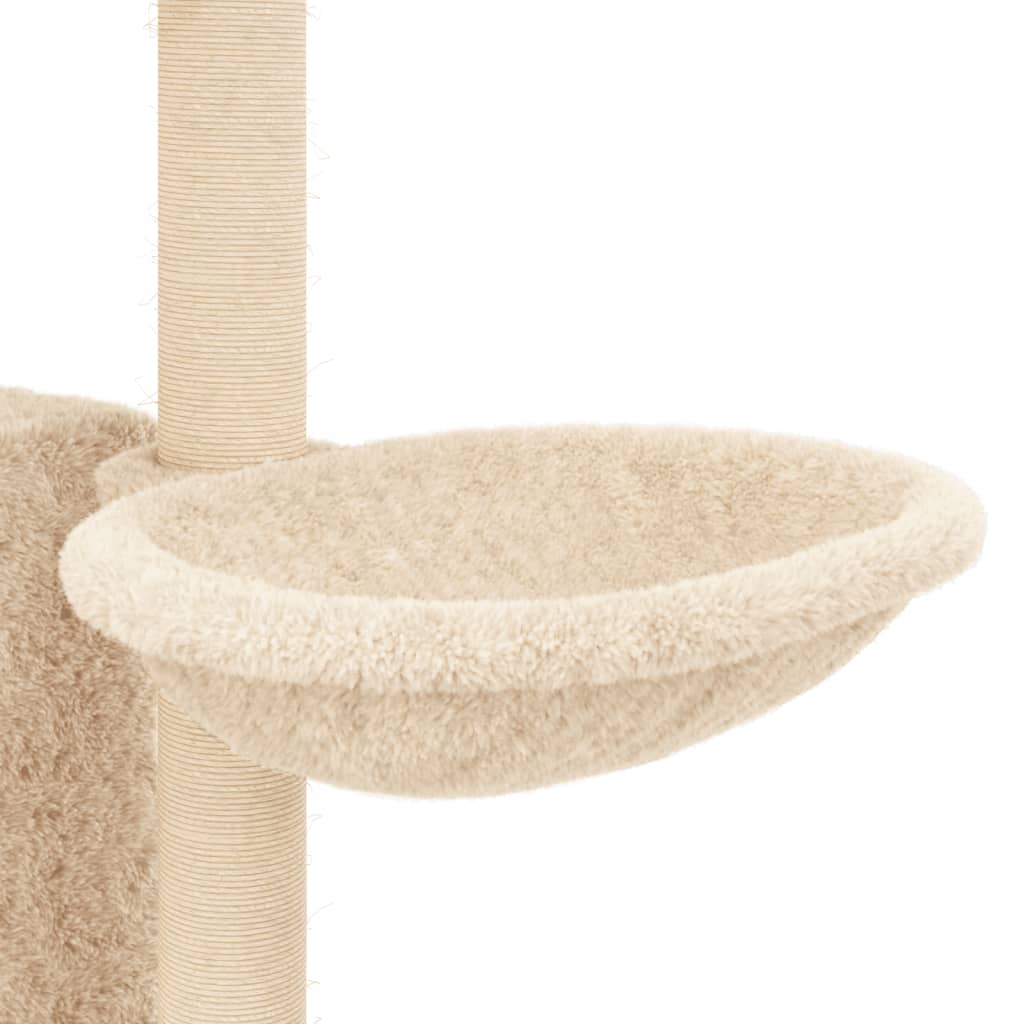 Kattenmeubel met sisal krabpalen 131 cm crèmekleurig Kattenmeubels | Creëer jouw Trendy Thuis | Gratis bezorgd & Retour | Trendy.nl