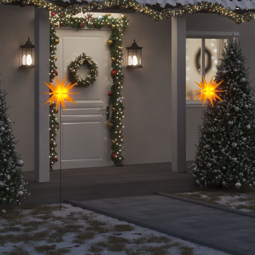 Kerstlamp met grondpin en LED inklapbaar 57 cm geel Kerstverlichting | Creëer jouw Trendy Thuis | Gratis bezorgd & Retour | Trendy.nl