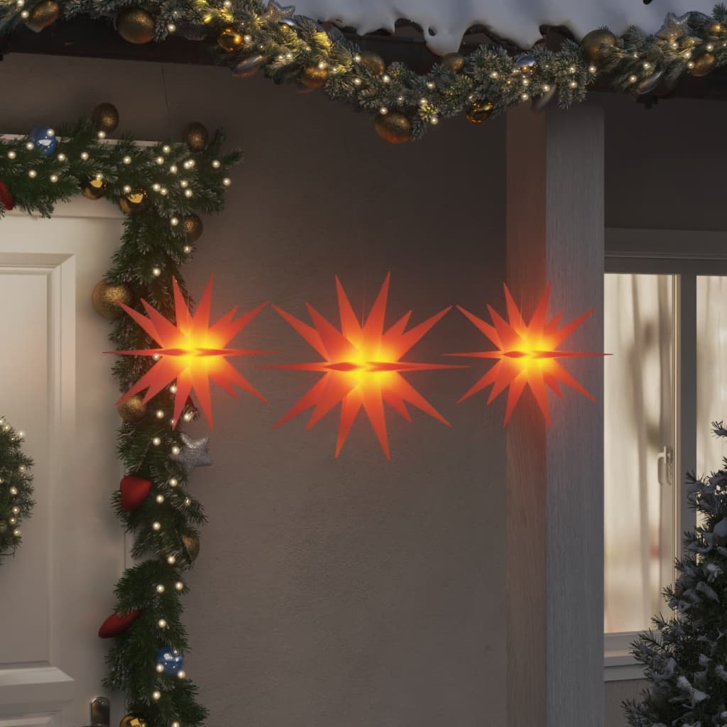 Kerstlampen met LED's 3 st inklapbaar rood Kerstverlichting | Creëer jouw Trendy Thuis | Gratis bezorgd & Retour | Trendy.nl