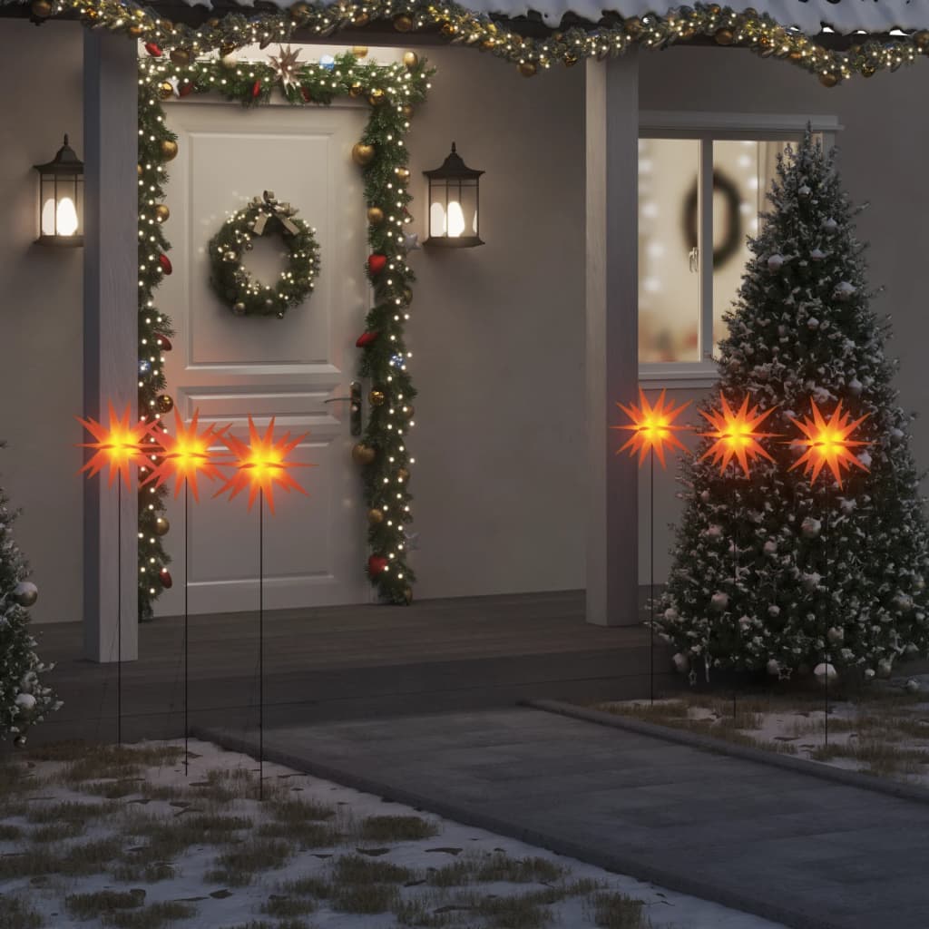 Kerstlampen met grondpin en LED's 3 st 35 cm rood Kerstverlichting | Creëer jouw Trendy Thuis | Gratis bezorgd & Retour | Trendy.nl