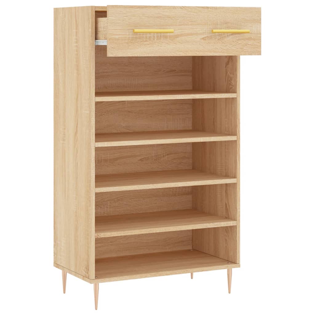 Schoenenkast 60x35x105 cm bewerkt hout sonoma eikenkleurig Kasten & opbergmeubelen | Creëer jouw Trendy Thuis | Gratis bezorgd & Retour | Trendy.nl