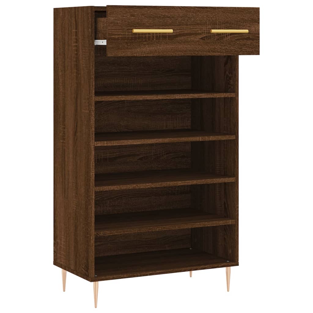 Schoenenkast 60x35x105 cm bewerkt hout bruin eikenkleur Kasten & opbergmeubelen | Creëer jouw Trendy Thuis | Gratis bezorgd & Retour | Trendy.nl