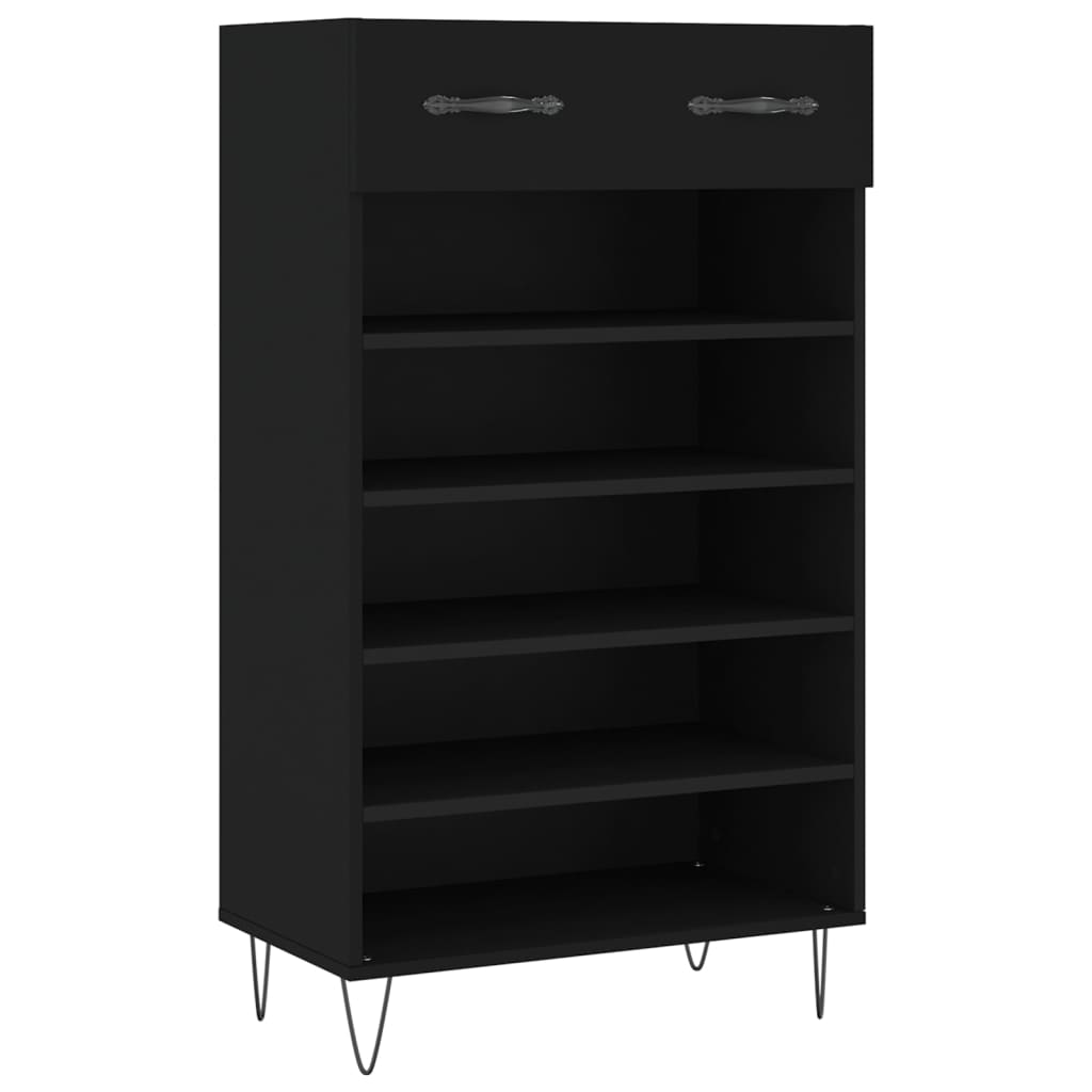 Schoenenkast 60x35x105 cm bewerkt hout zwart Kasten & opbergmeubelen | Creëer jouw Trendy Thuis | Gratis bezorgd & Retour | Trendy.nl