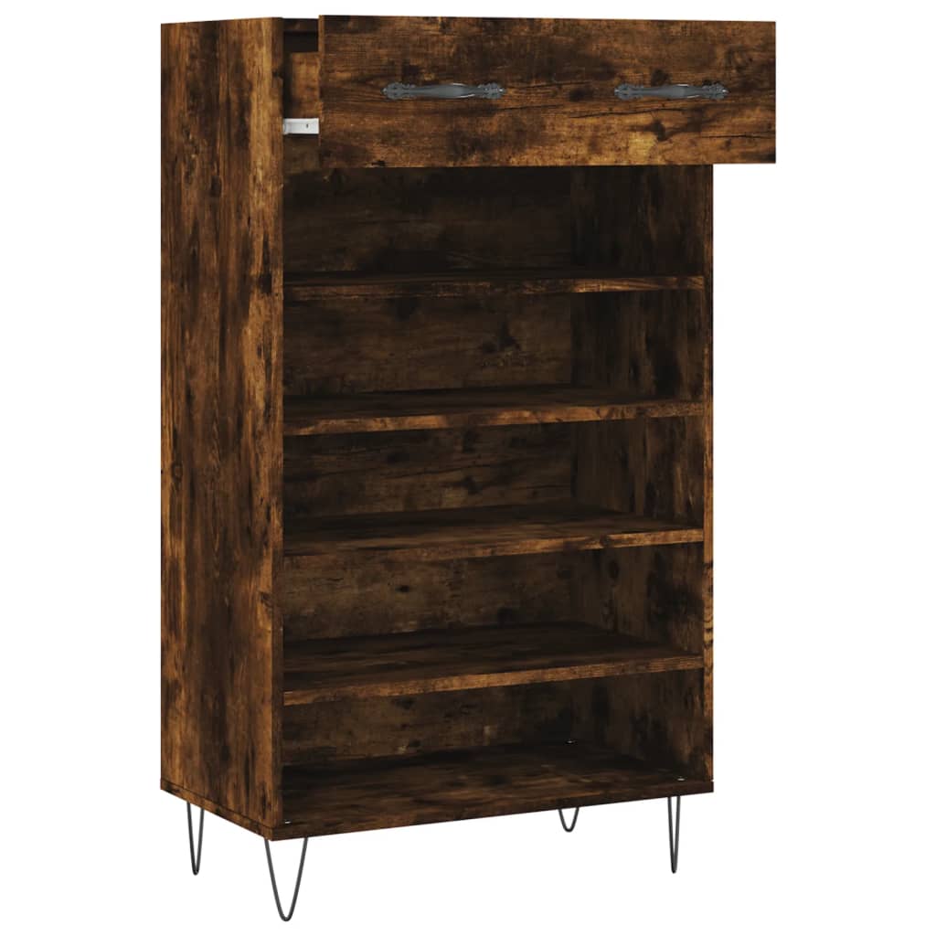 Schoenenkast 60x35x105 cm bewerkt hout gerookt eikenkleurig Kasten & opbergmeubelen | Creëer jouw Trendy Thuis | Gratis bezorgd & Retour | Trendy.nl