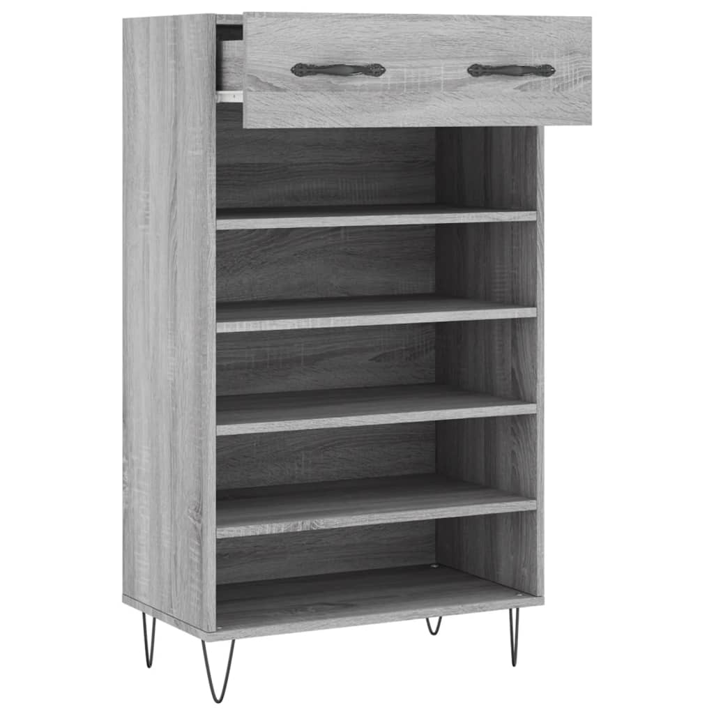 Schoenenkast 60x35x105 cm bewerkt hout grijs sonoma eikenkleur Kasten & opbergmeubelen | Creëer jouw Trendy Thuis | Gratis bezorgd & Retour | Trendy.nl