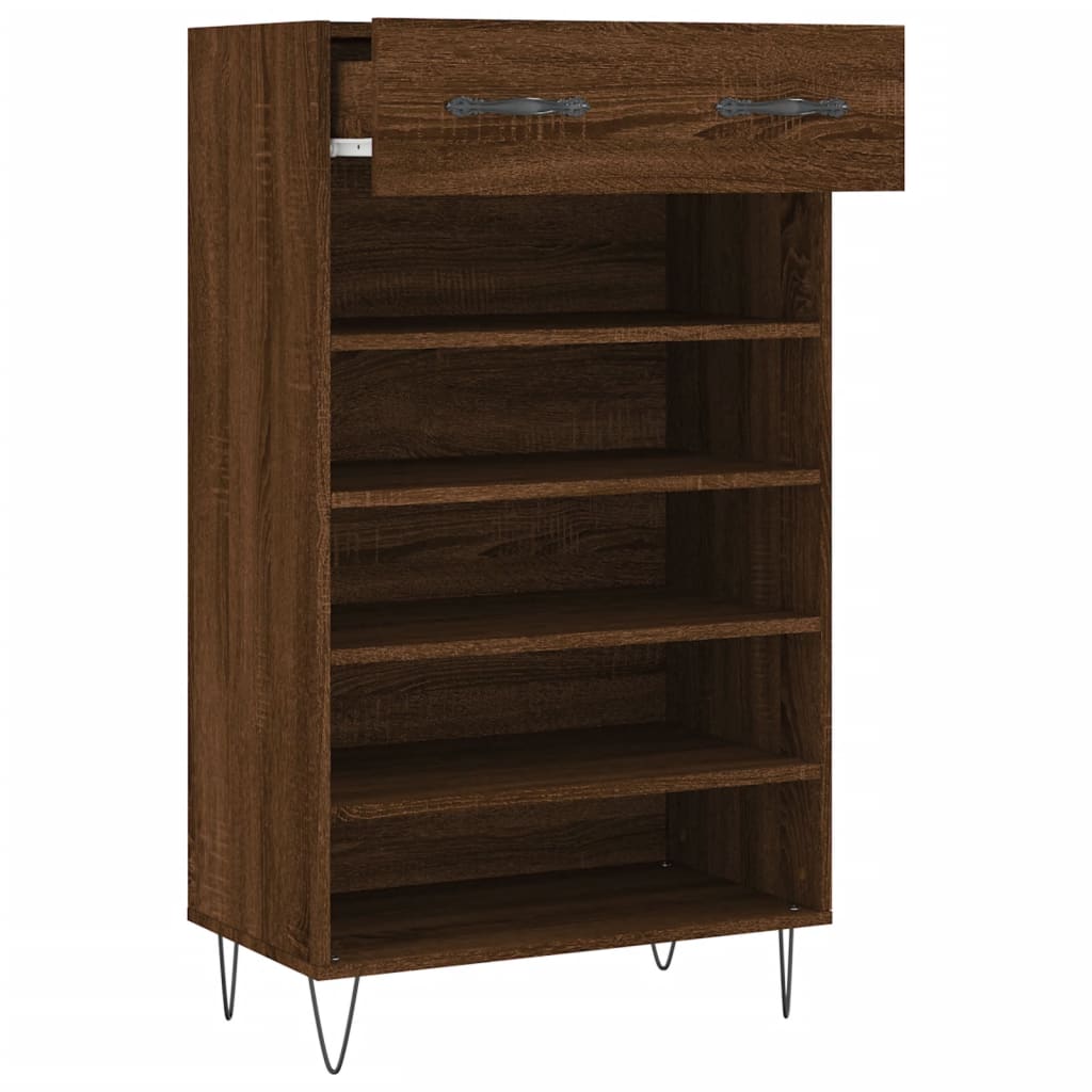 Schoenenkast 60x35x105 cm bewerkt hout bruin eikenkleur Kasten & opbergmeubelen | Creëer jouw Trendy Thuis | Gratis bezorgd & Retour | Trendy.nl