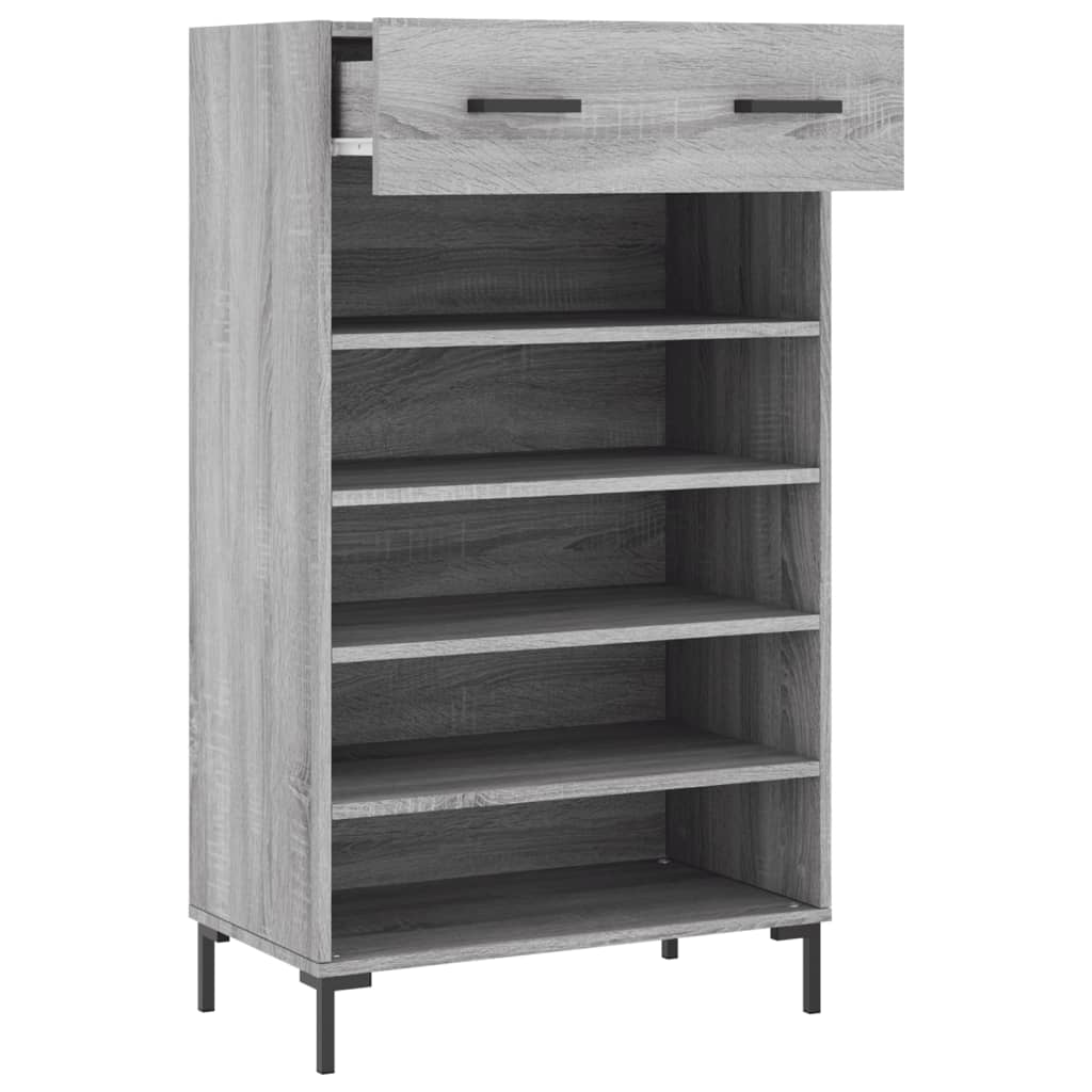 Schoenenkast 60x35x105 cm bewerkt hout grijs sonoma eikenkleur Kasten & opbergmeubelen | Creëer jouw Trendy Thuis | Gratis bezorgd & Retour | Trendy.nl