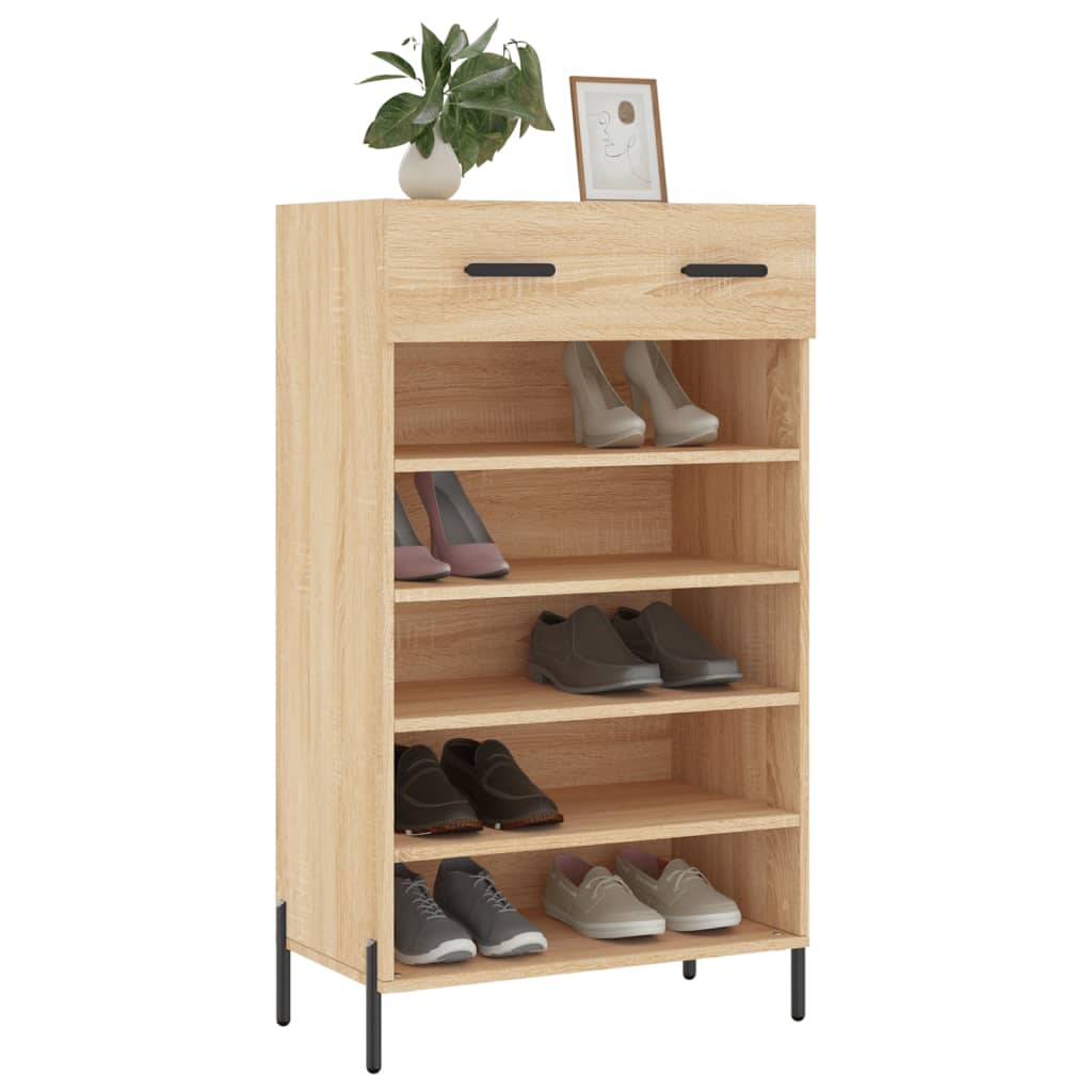 Schoenenkast 60x35x105 cm bewerkt hout sonoma eikenkleurig Kasten & opbergmeubelen | Creëer jouw Trendy Thuis | Gratis bezorgd & Retour | Trendy.nl