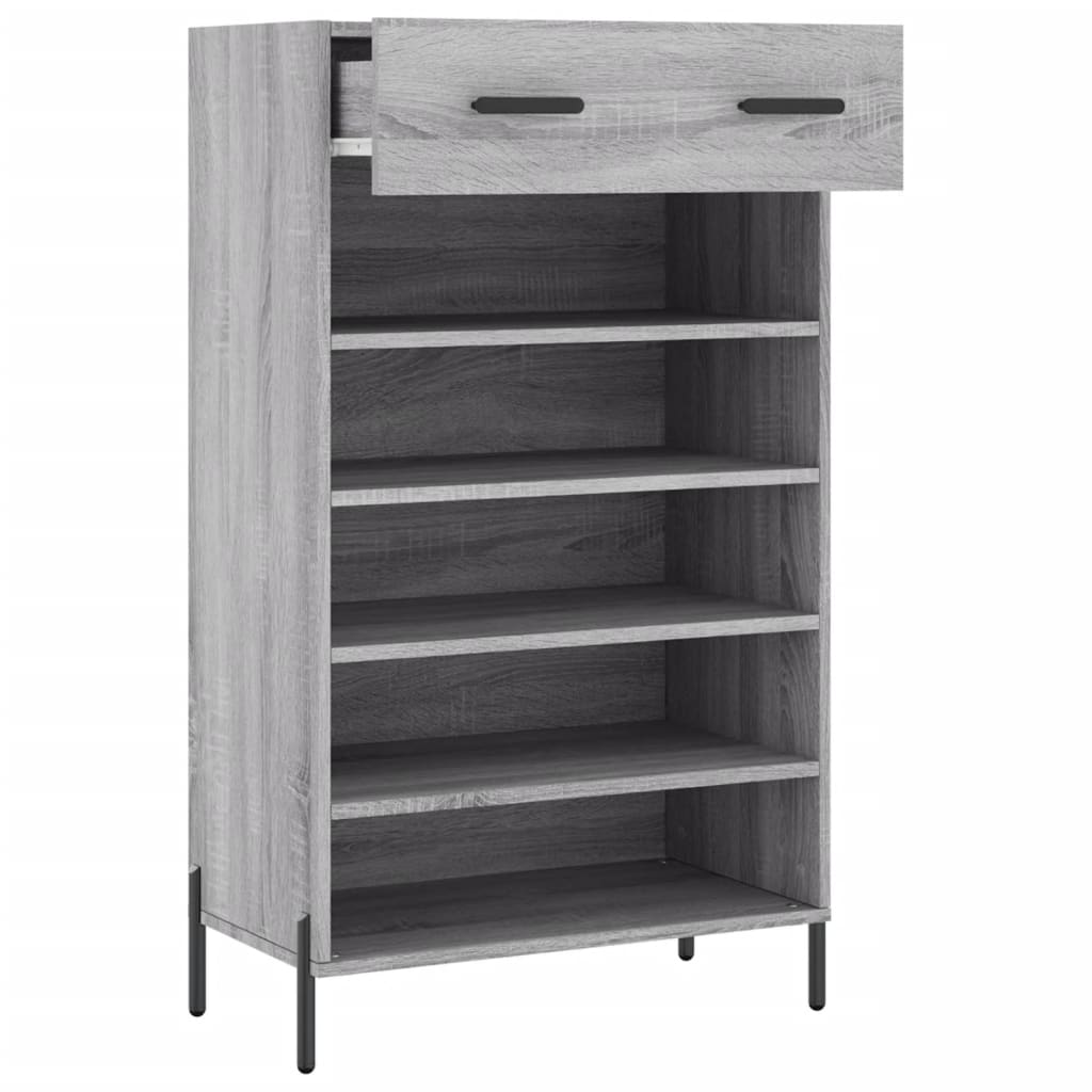 Schoenenkast 60x35x105 cm bewerkt hout grijs sonoma eikenkleur Kasten & opbergmeubelen | Creëer jouw Trendy Thuis | Gratis bezorgd & Retour | Trendy.nl