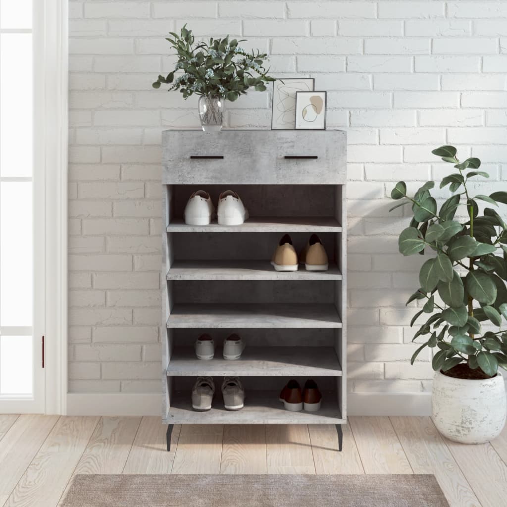 Schoenenkast 60x35x105 cm bewerkt hout betongrijs Kasten & opbergmeubelen | Creëer jouw Trendy Thuis | Gratis bezorgd & Retour | Trendy.nl