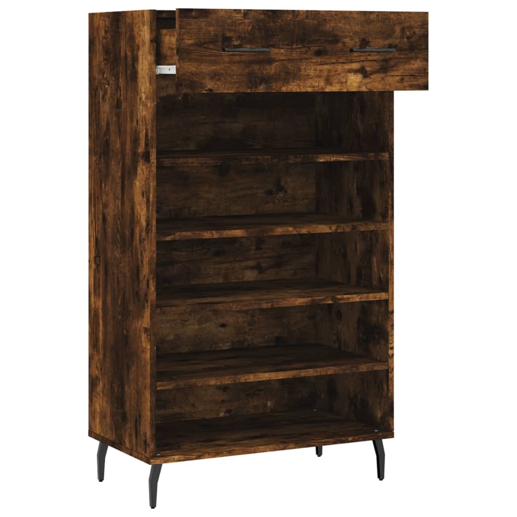 Schoenenkast 60x35x105 cm bewerkt hout gerookt eikenkleurig Kasten & opbergmeubelen | Creëer jouw Trendy Thuis | Gratis bezorgd & Retour | Trendy.nl