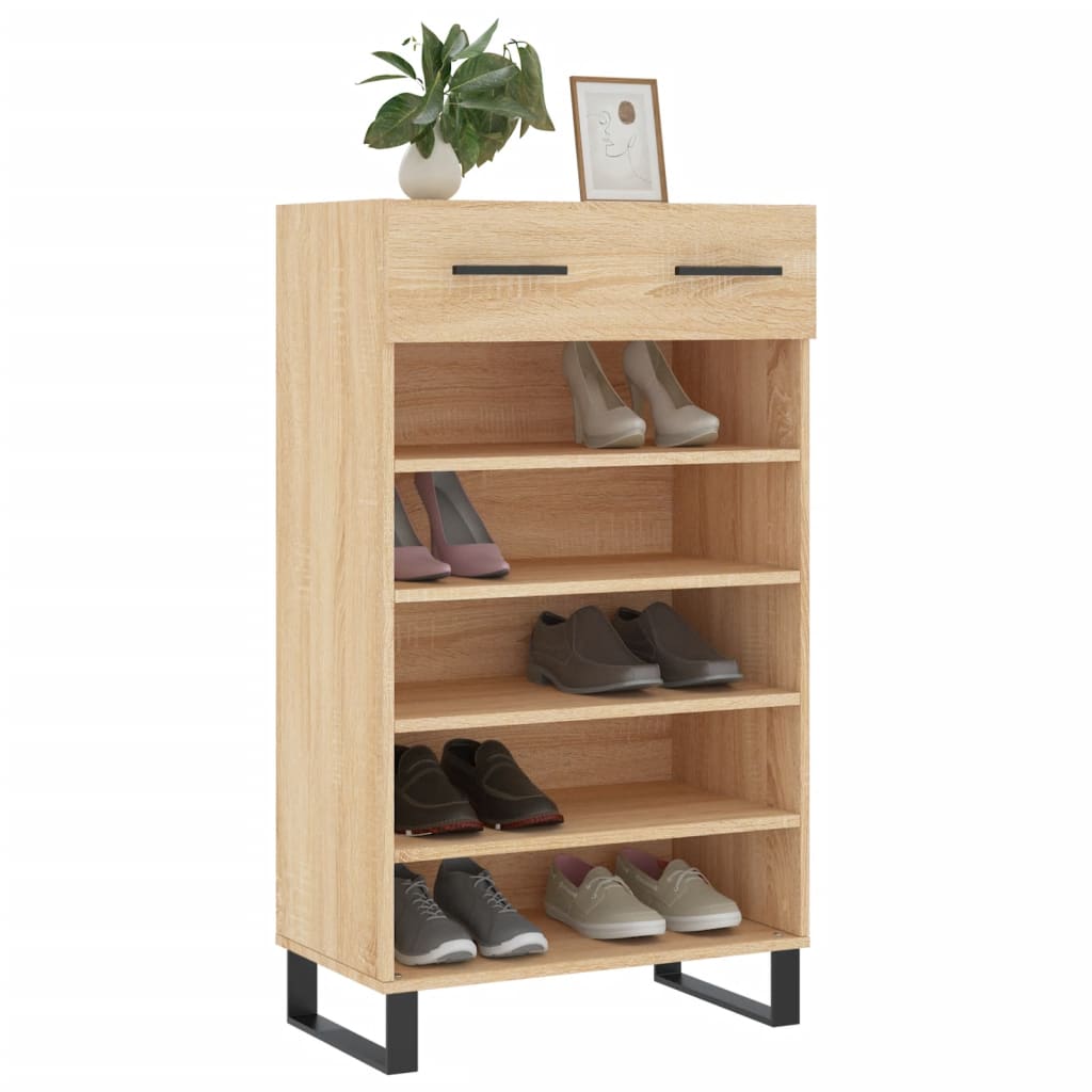 Schoenenkast 60x35x105 cm bewerkt hout sonoma eikenkleurig Kasten & opbergmeubelen | Creëer jouw Trendy Thuis | Gratis bezorgd & Retour | Trendy.nl