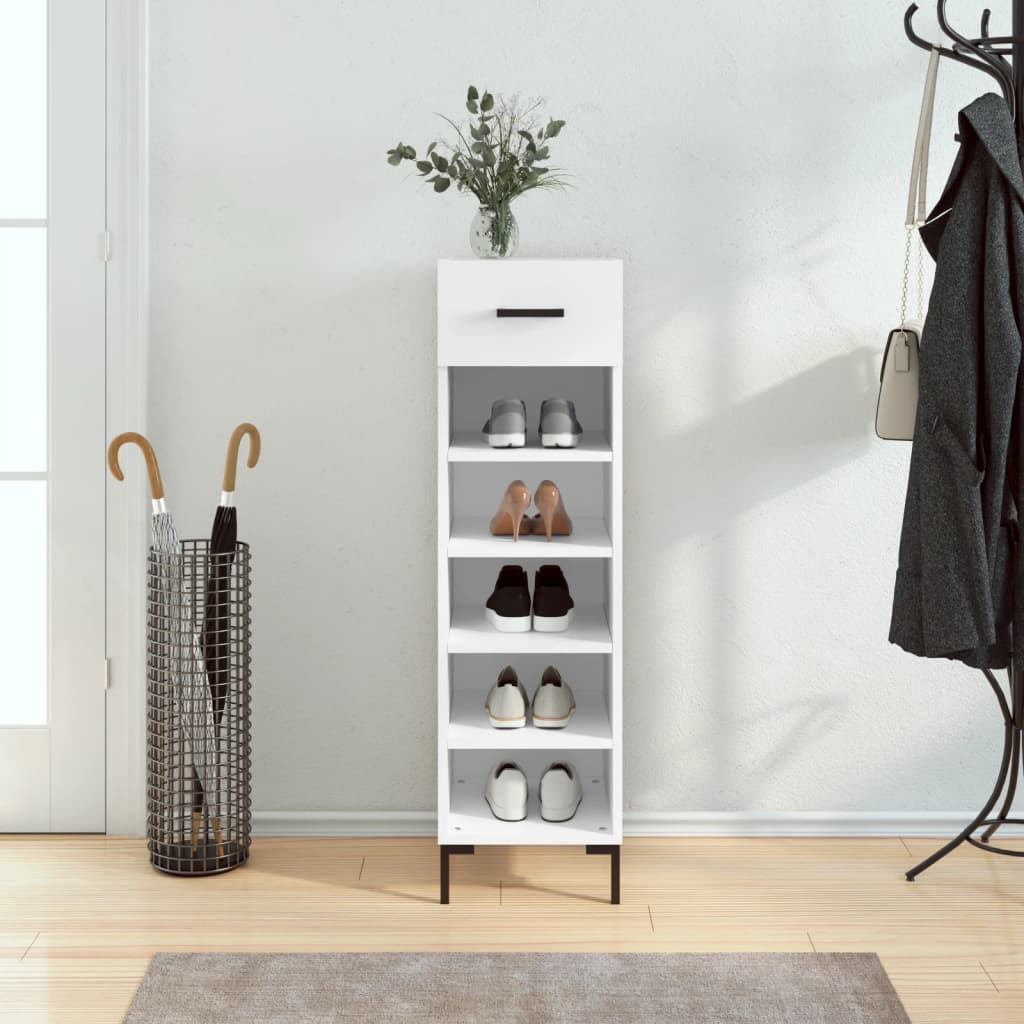 Schoenenkast 30x35x105 cm bewerkt hout wit Kasten & opbergmeubelen | Creëer jouw Trendy Thuis | Gratis bezorgd & Retour | Trendy.nl