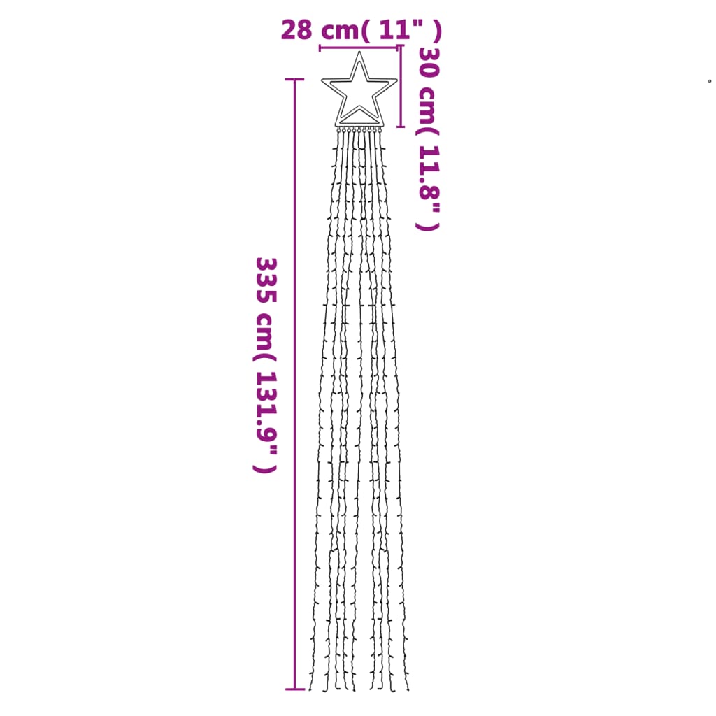 Kerstboomverlichting 320 koudwitte LED's 375 cm Kerstverlichting | Creëer jouw Trendy Thuis | Gratis bezorgd & Retour | Trendy.nl