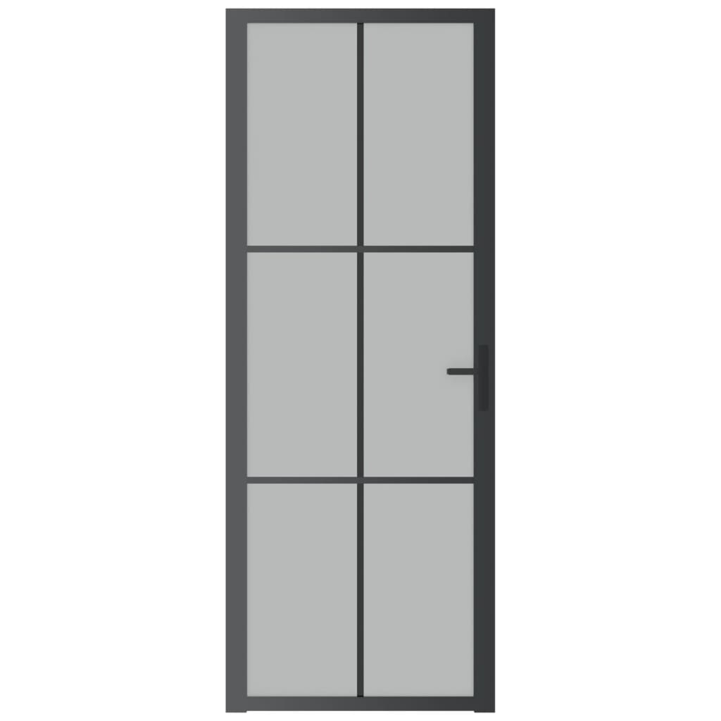 Binnendeur 76x201,5 cm matglas en aluminium zwart Voordeuren | Creëer jouw Trendy Thuis | Gratis bezorgd & Retour | Trendy.nl