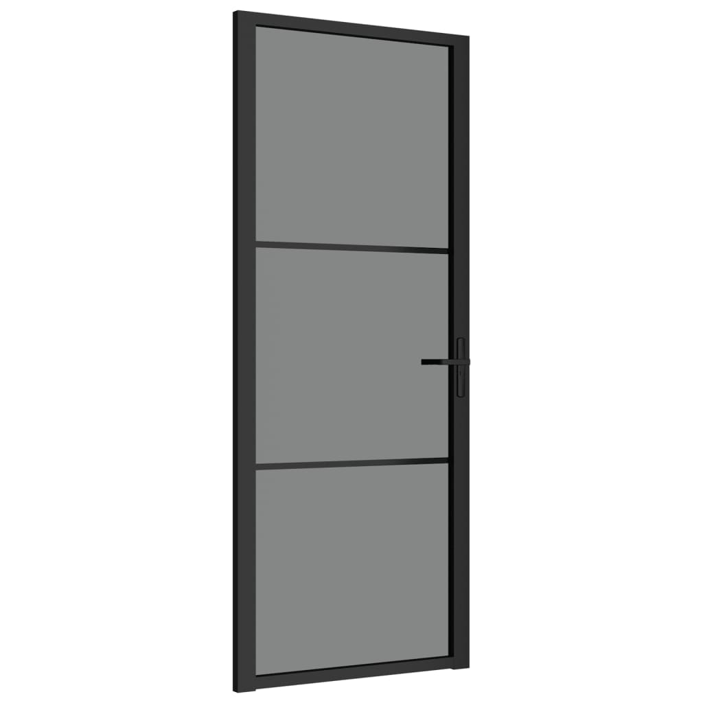 Binnendeur 83x201,5 cm ESG-glas en aluminium zwart Voordeuren | Creëer jouw Trendy Thuis | Gratis bezorgd & Retour | Trendy.nl