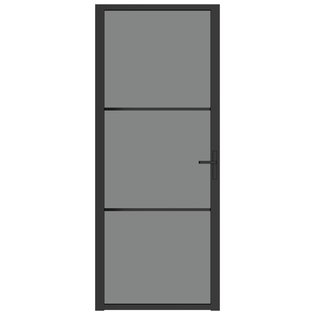 Binnendeur 83x201,5 cm ESG-glas en aluminium zwart Voordeuren | Creëer jouw Trendy Thuis | Gratis bezorgd & Retour | Trendy.nl