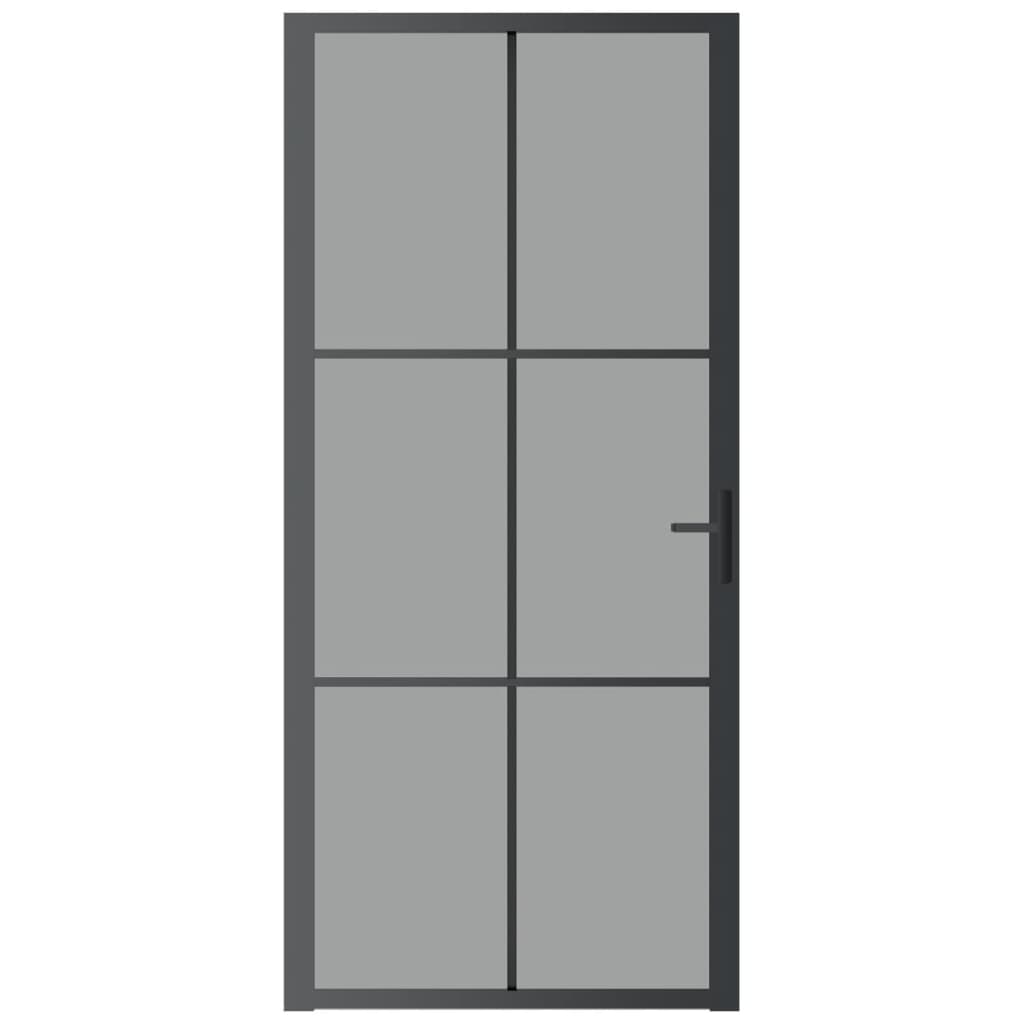 Binnendeur 93x201,5 cm ESG-glas en aluminium zwart Voordeuren | Creëer jouw Trendy Thuis | Gratis bezorgd & Retour | Trendy.nl