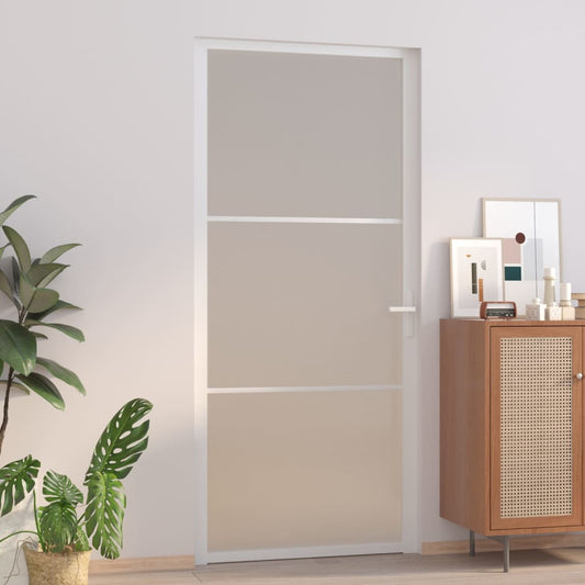 Binnendeur 93x201,5 cm matglas en aluminium wit Voordeuren | Creëer jouw Trendy Thuis | Gratis bezorgd & Retour | Trendy.nl