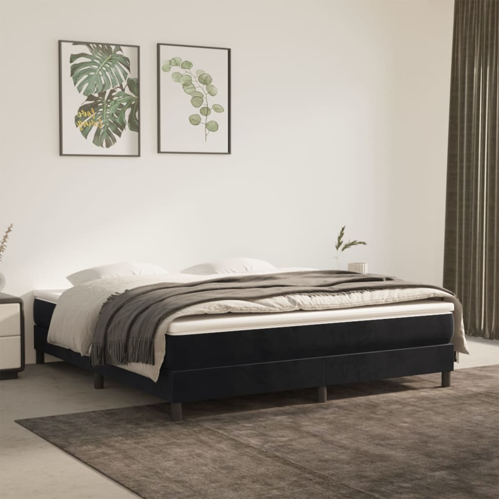 Boxspring met matras fluweel zwart 180x200 cm Bedden & bedframes | Creëer jouw Trendy Thuis | Gratis bezorgd & Retour | Trendy.nl