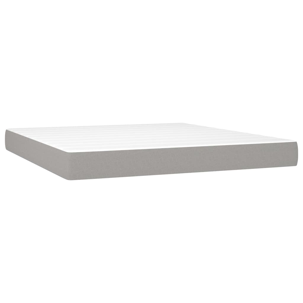 Boxspring met matras stof lichtgrijs 180x200 cm Bedden & bedframes | Creëer jouw Trendy Thuis | Gratis bezorgd & Retour | Trendy.nl