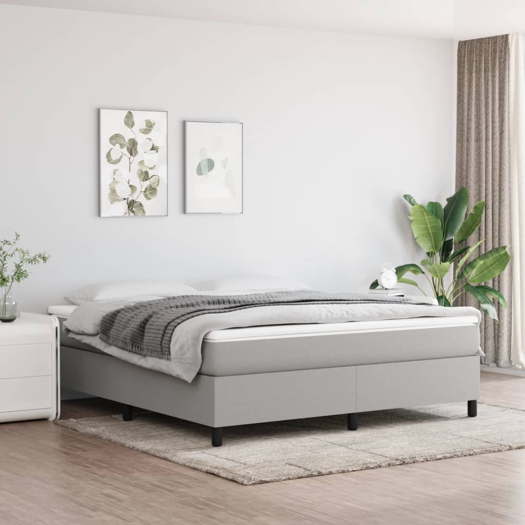 Boxspring met matras stof lichtgrijs 180x200 cm Bedden & bedframes | Creëer jouw Trendy Thuis | Gratis bezorgd & Retour | Trendy.nl