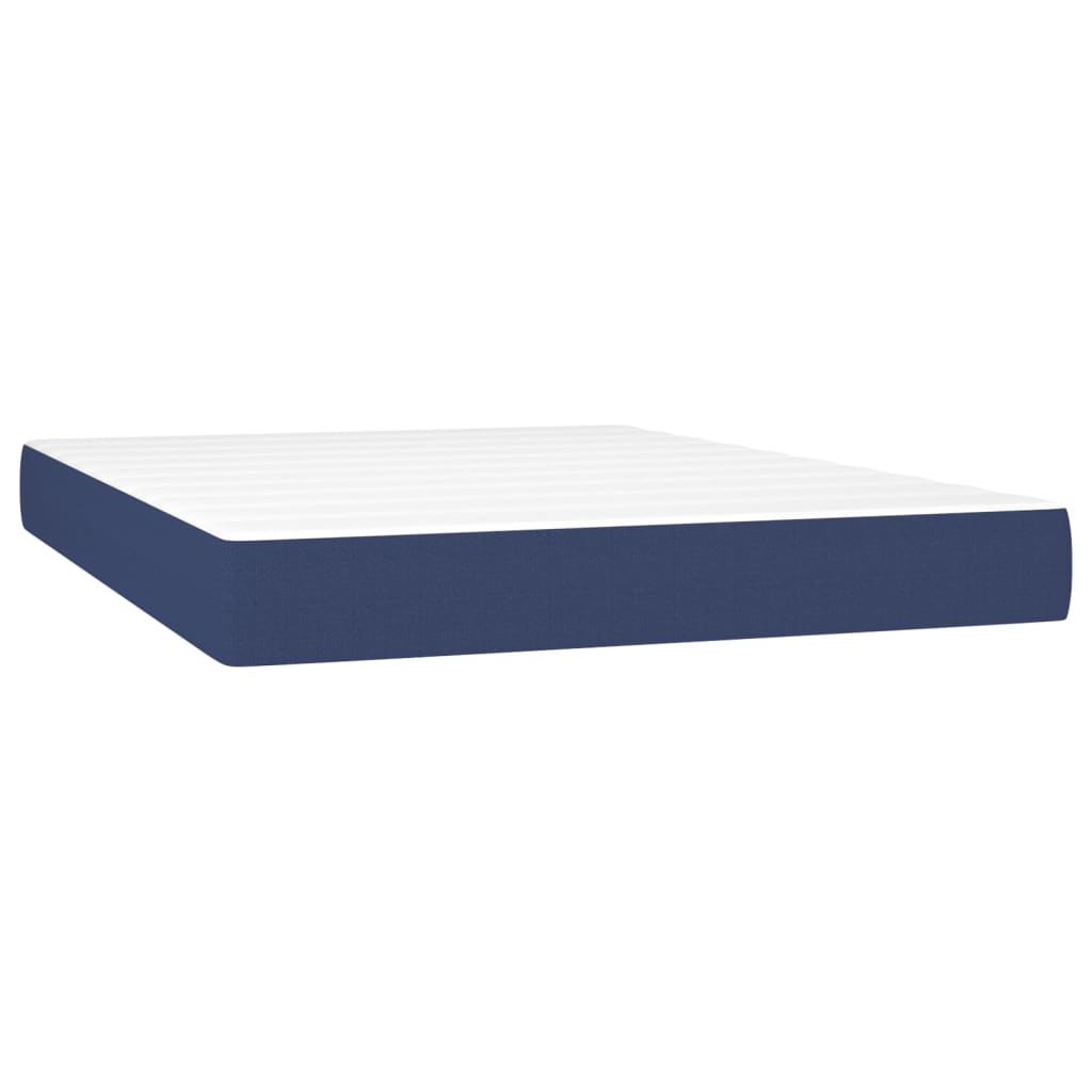 Boxspring met matras stof blauw 140x190 cm Bedden & bedframes | Creëer jouw Trendy Thuis | Gratis bezorgd & Retour | Trendy.nl