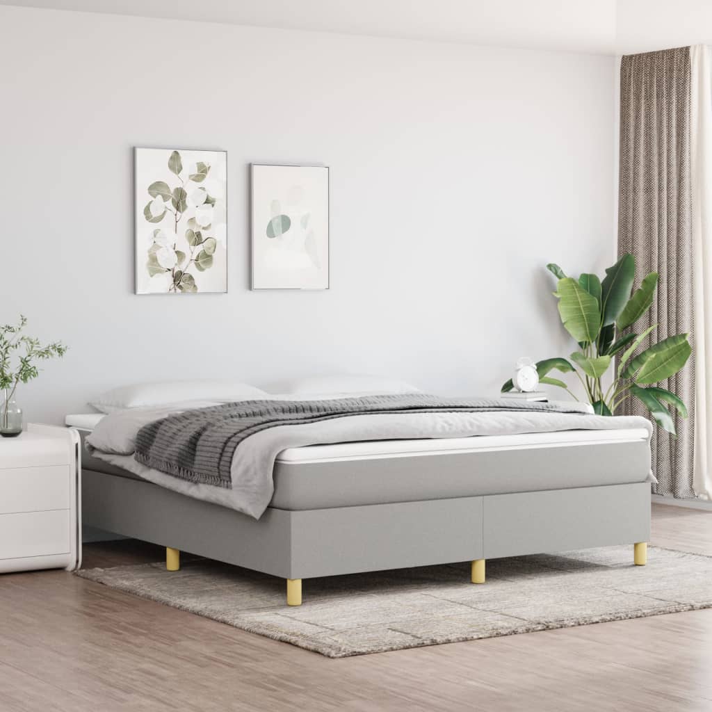 Boxspring met matras stof lichtgrijs 180x200 cm Bedden & bedframes | Creëer jouw Trendy Thuis | Gratis bezorgd & Retour | Trendy.nl