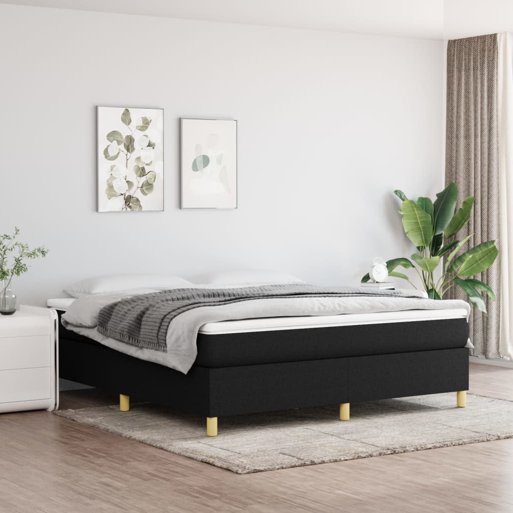 Boxspring met matras stof zwart 180x200 cm Bedden & bedframes | Creëer jouw Trendy Thuis | Gratis bezorgd & Retour | Trendy.nl