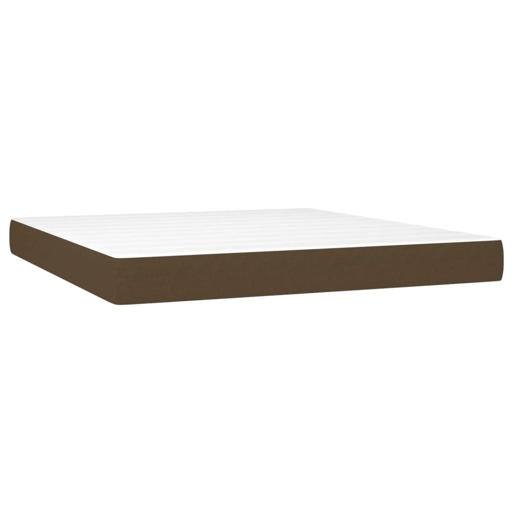 Boxspring met matras stof donkerbruin 180x200 cm Bedden & bedframes | Creëer jouw Trendy Thuis | Gratis bezorgd & Retour | Trendy.nl