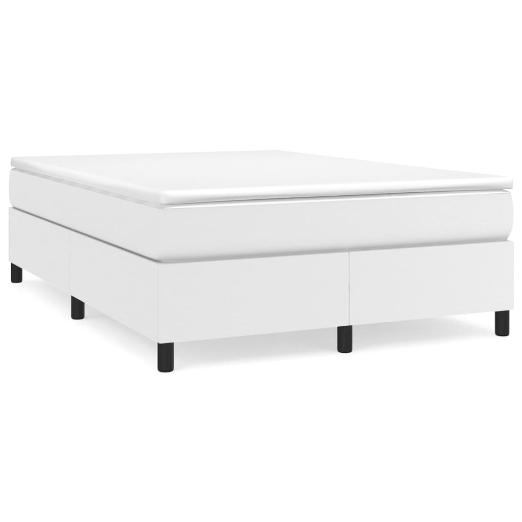 Boxspring met matras kunstleer wit 140x190 cm Bedden & bedframes | Creëer jouw Trendy Thuis | Gratis bezorgd & Retour | Trendy.nl