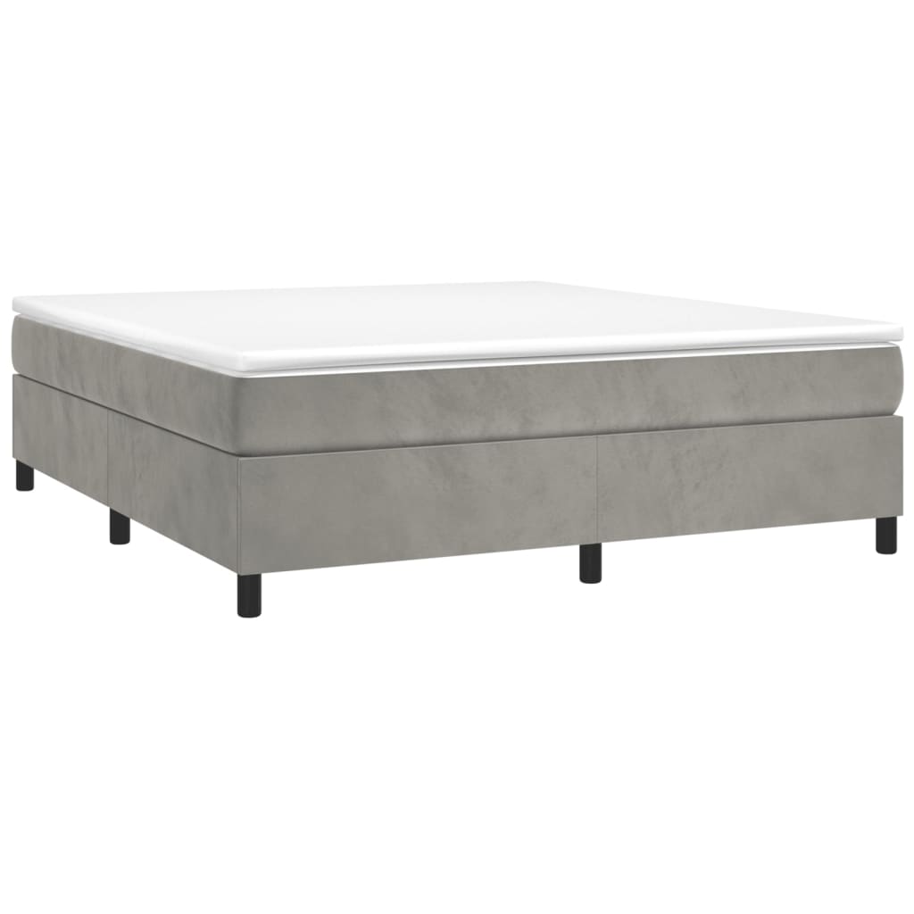 Boxspring met matras fluweel lichtgrijs 180x200 cm Bedden & bedframes | Creëer jouw Trendy Thuis | Gratis bezorgd & Retour | Trendy.nl