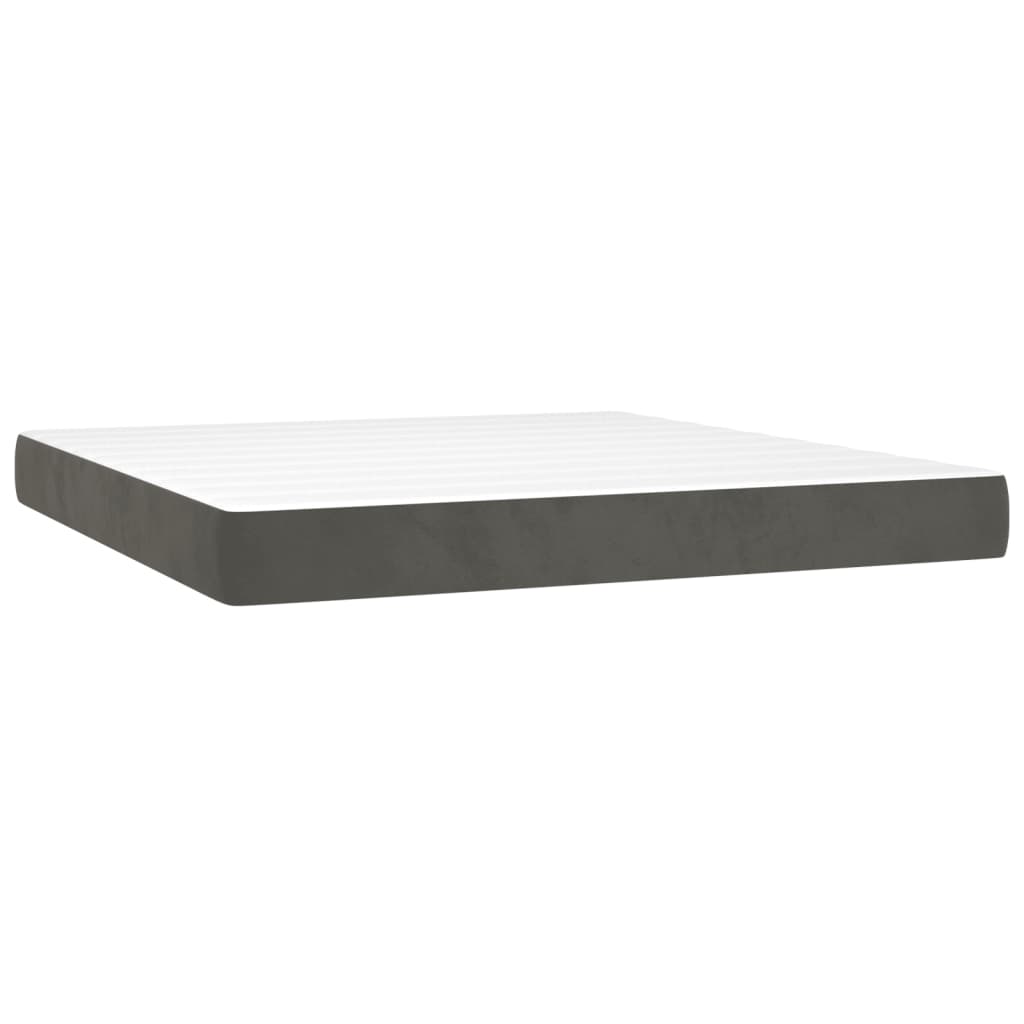 Boxspring met matras fluweel donkergrijs 180x200 cm Bedden & bedframes | Creëer jouw Trendy Thuis | Gratis bezorgd & Retour | Trendy.nl