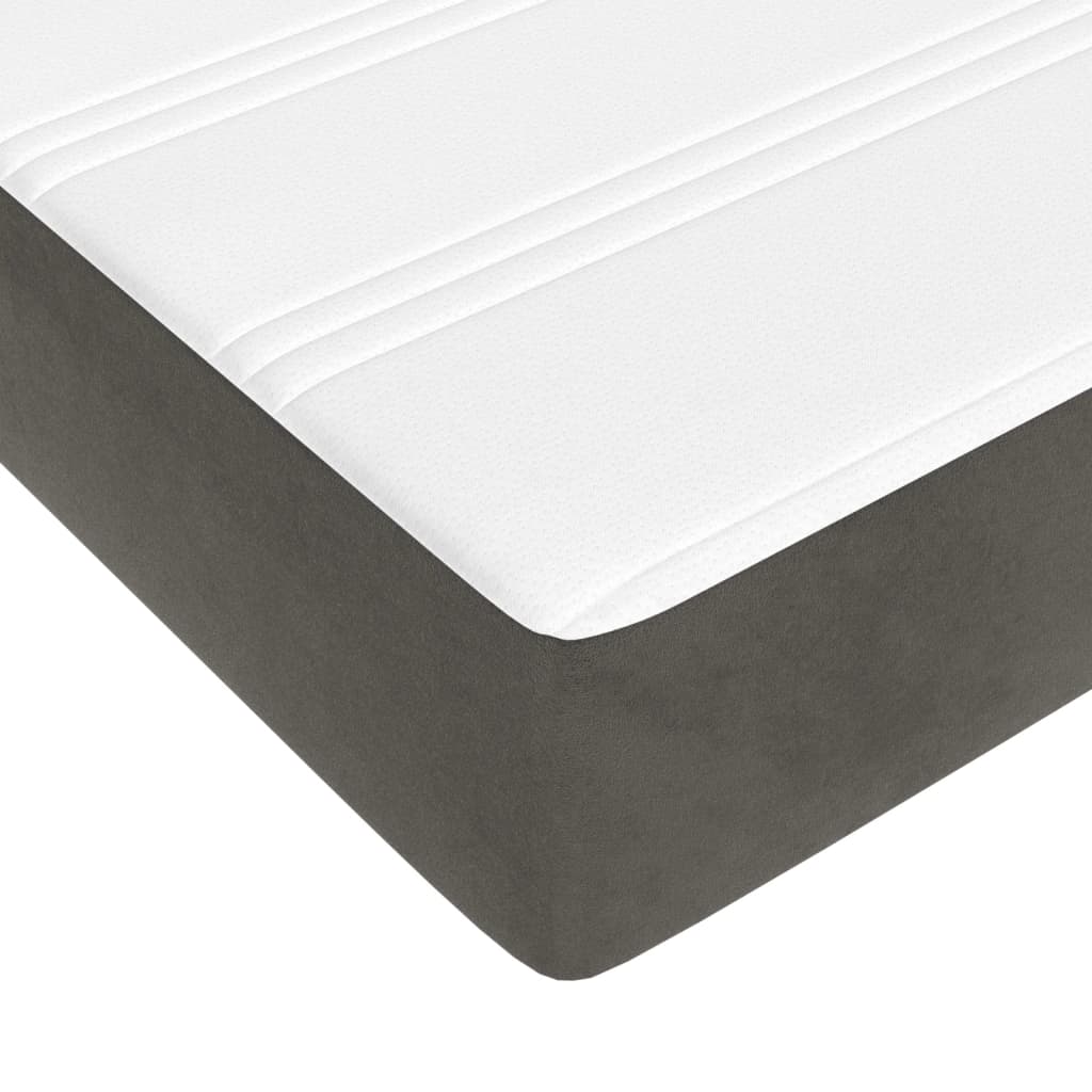 Boxspring met matras fluweel donkergrijs 180x200 cm Bedden & bedframes | Creëer jouw Trendy Thuis | Gratis bezorgd & Retour | Trendy.nl