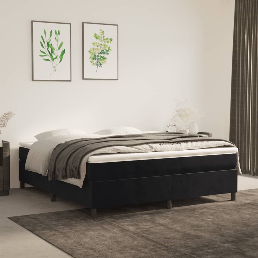 Boxspring met matras fluweel zwart 180x200 cm Bedden & bedframes | Creëer jouw Trendy Thuis | Gratis bezorgd & Retour | Trendy.nl