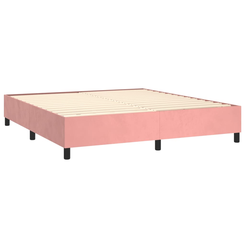 Boxspring met matras fluweel roze 180x200 cm Bedden & bedframes | Creëer jouw Trendy Thuis | Gratis bezorgd & Retour | Trendy.nl