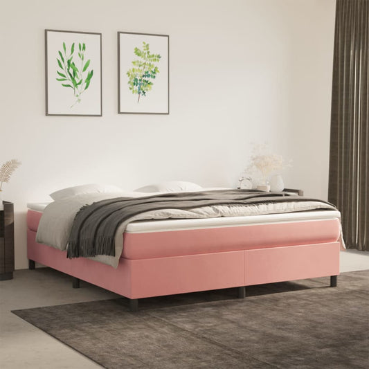 Boxspring met matras fluweel roze 180x200 cm Bedden & bedframes | Creëer jouw Trendy Thuis | Gratis bezorgd & Retour | Trendy.nl