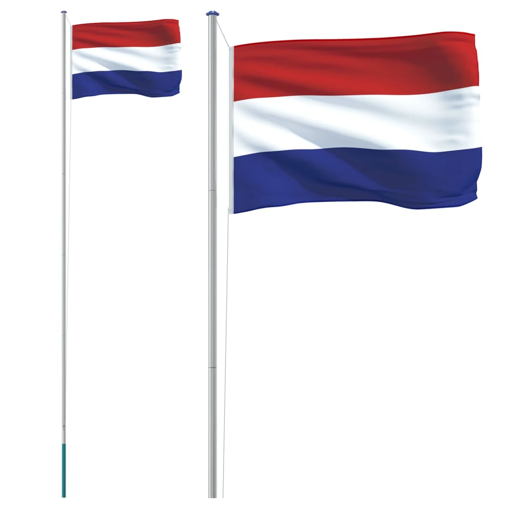 Vlag met vlaggenmast Nederland 6,23 m aluminium Vlaggen & windzakken | Creëer jouw Trendy Thuis | Gratis bezorgd & Retour | Trendy.nl