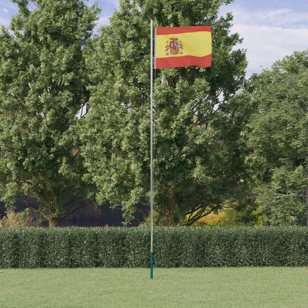 Vlag met vlaggenmast Spanje 6,23 m aluminium