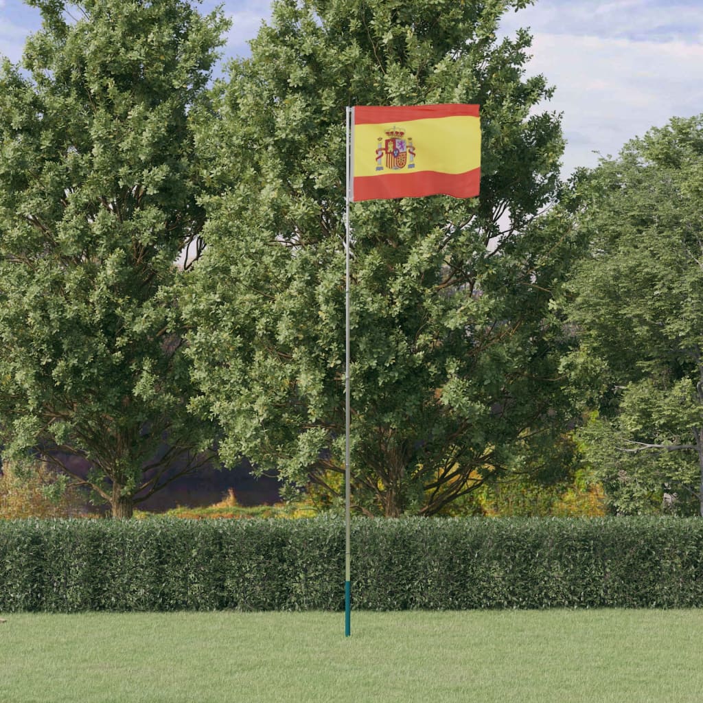 Vlag met vlaggenmast Spanje 5,55 m aluminium