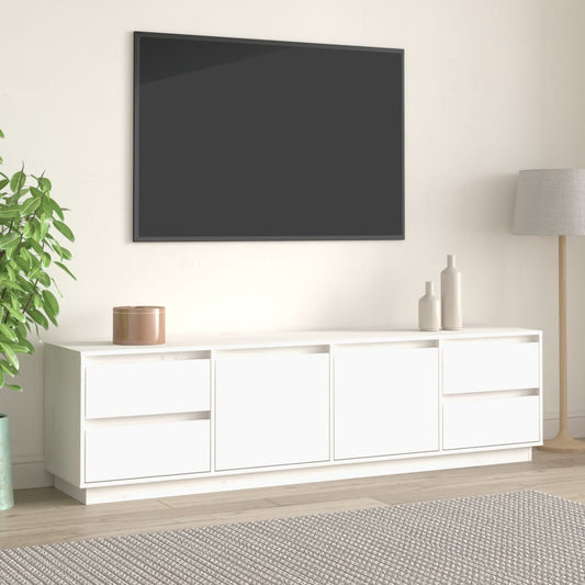 Tv-meubel 176x37x47,5 cm massief grenenhout wit