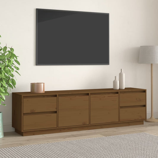 Tv-meubel 176x37x47,5 cm massief grenenhout honingbruin