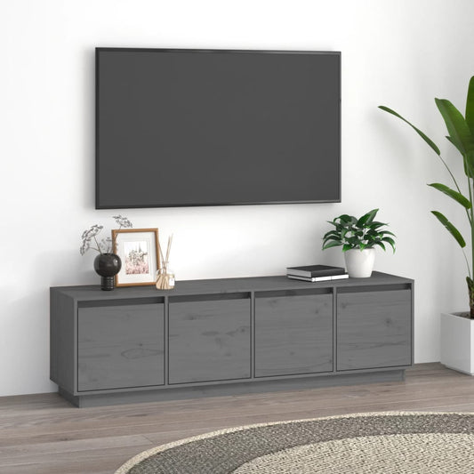 Tv-meubel 156x37x45 cm massief grenenhout grijs