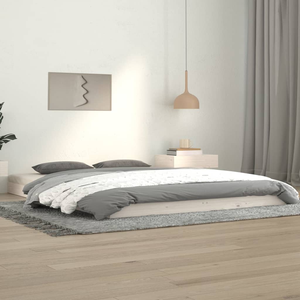 Bedframe massief grenenhout wit 140x190 cm Bedden & bedframes | Creëer jouw Trendy Thuis | Gratis bezorgd & Retour | Trendy.nl