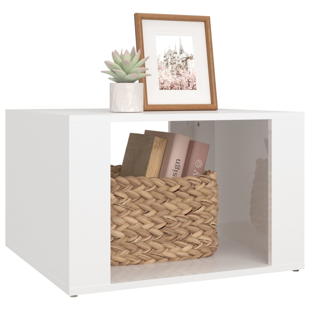 Nachtkastje 57x55x36 cm bewerkt hout hoogglans wit Nachtkastjes | Creëer jouw Trendy Thuis | Gratis bezorgd & Retour | Trendy.nl