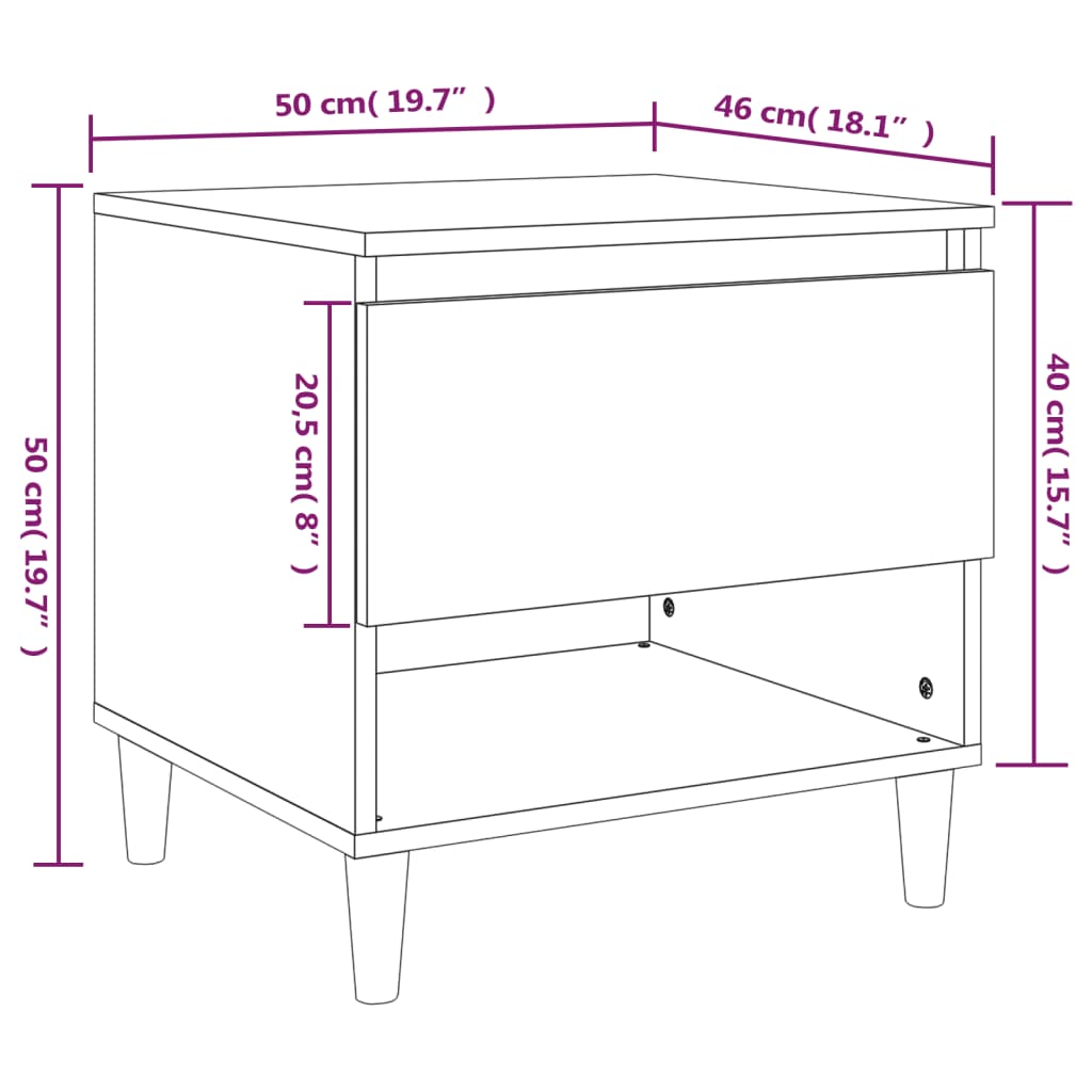 Nachtkastjes 2 st 50x46x50 cm bewerkt hout wit Nachtkastjes | Creëer jouw Trendy Thuis | Gratis bezorgd & Retour | Trendy.nl