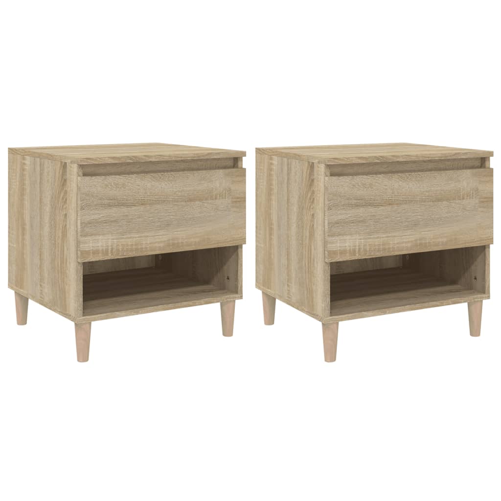 Nachtkastjes 2 st 50x46x50 cm bewerkt hout sonoma eikenkleurig Nachtkastjes | Creëer jouw Trendy Thuis | Gratis bezorgd & Retour | Trendy.nl