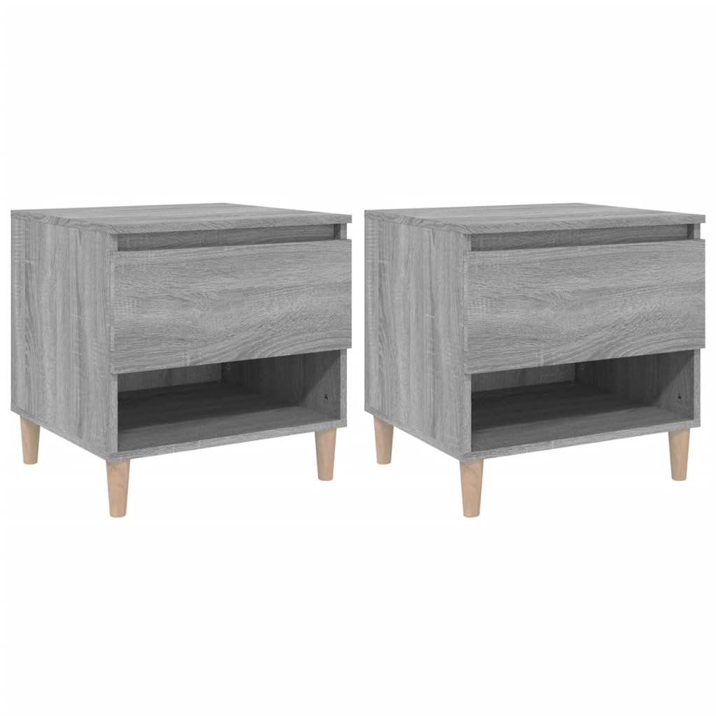 Nachtkastjes 2 st 50x46x50 cm bewerkt hout grijs sonoma eiken Nachtkastjes | Creëer jouw Trendy Thuis | Gratis bezorgd & Retour | Trendy.nl