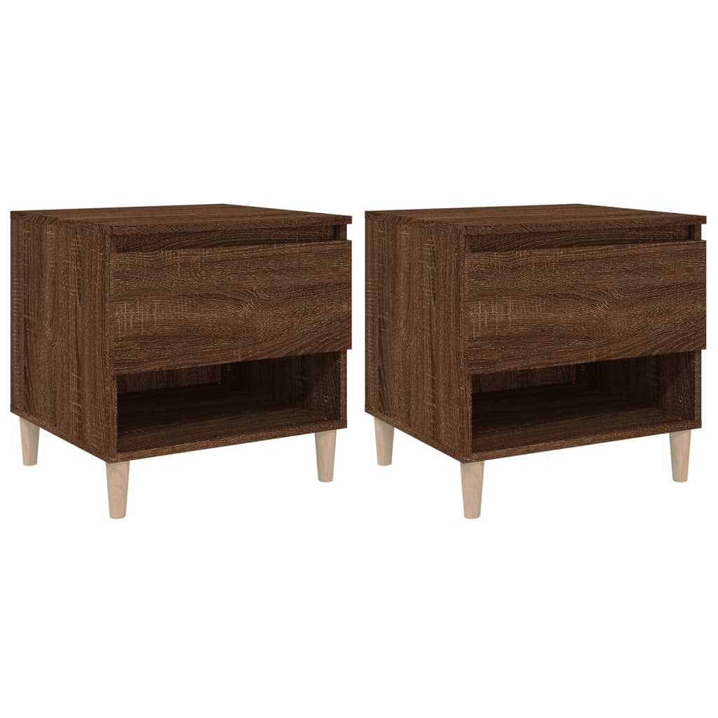 Nachtkastjes 2 st 50x46x50 cm bewerkt hout bruineikenkleurig Nachtkastjes | Creëer jouw Trendy Thuis | Gratis bezorgd & Retour | Trendy.nl